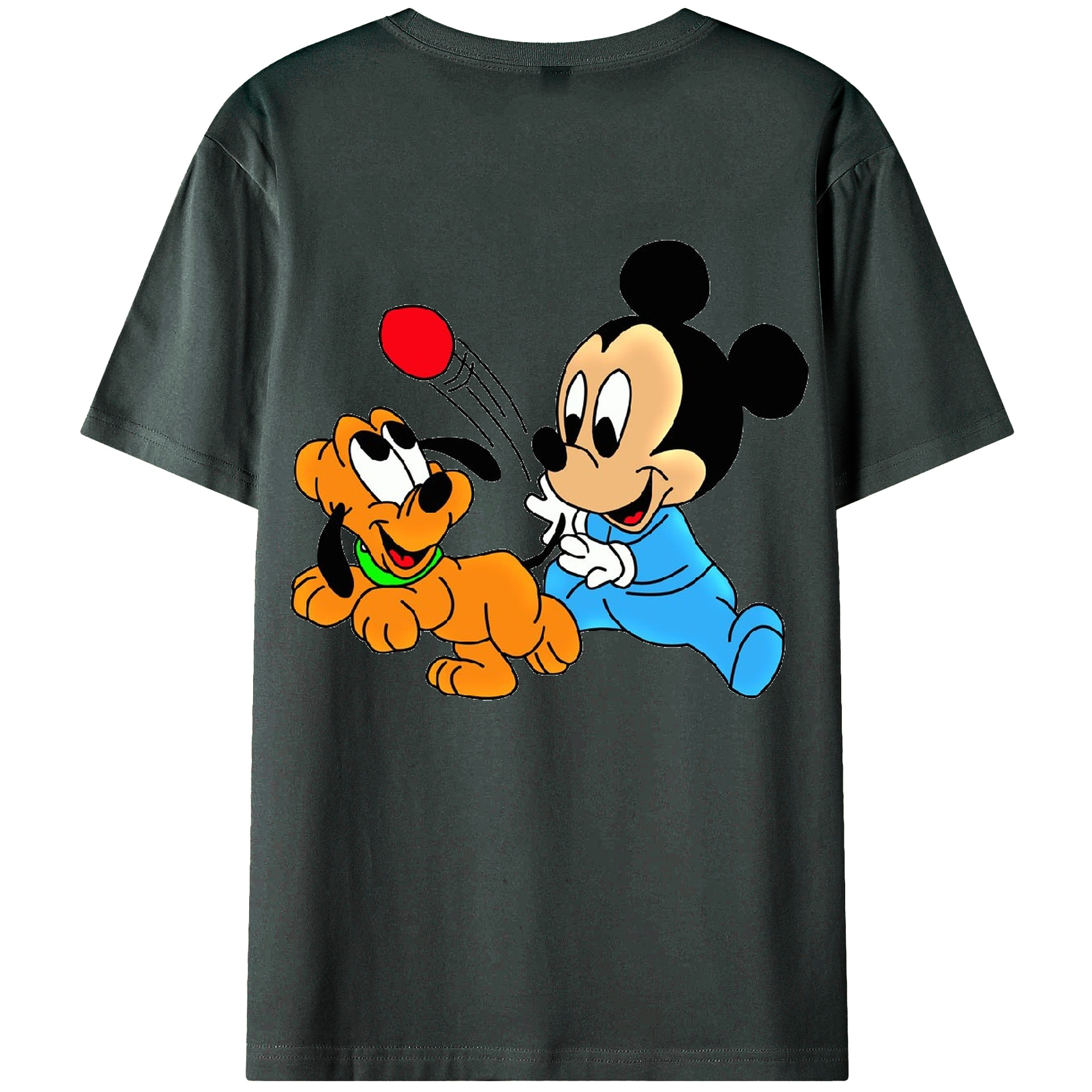 ミッキーマウス Mickey Mouse 綿100％ メンズ半袖Tシャツ（バックプリント） 通気性